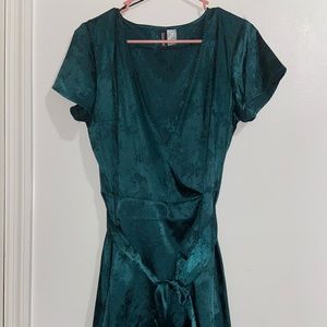 Emerald green wrap dress